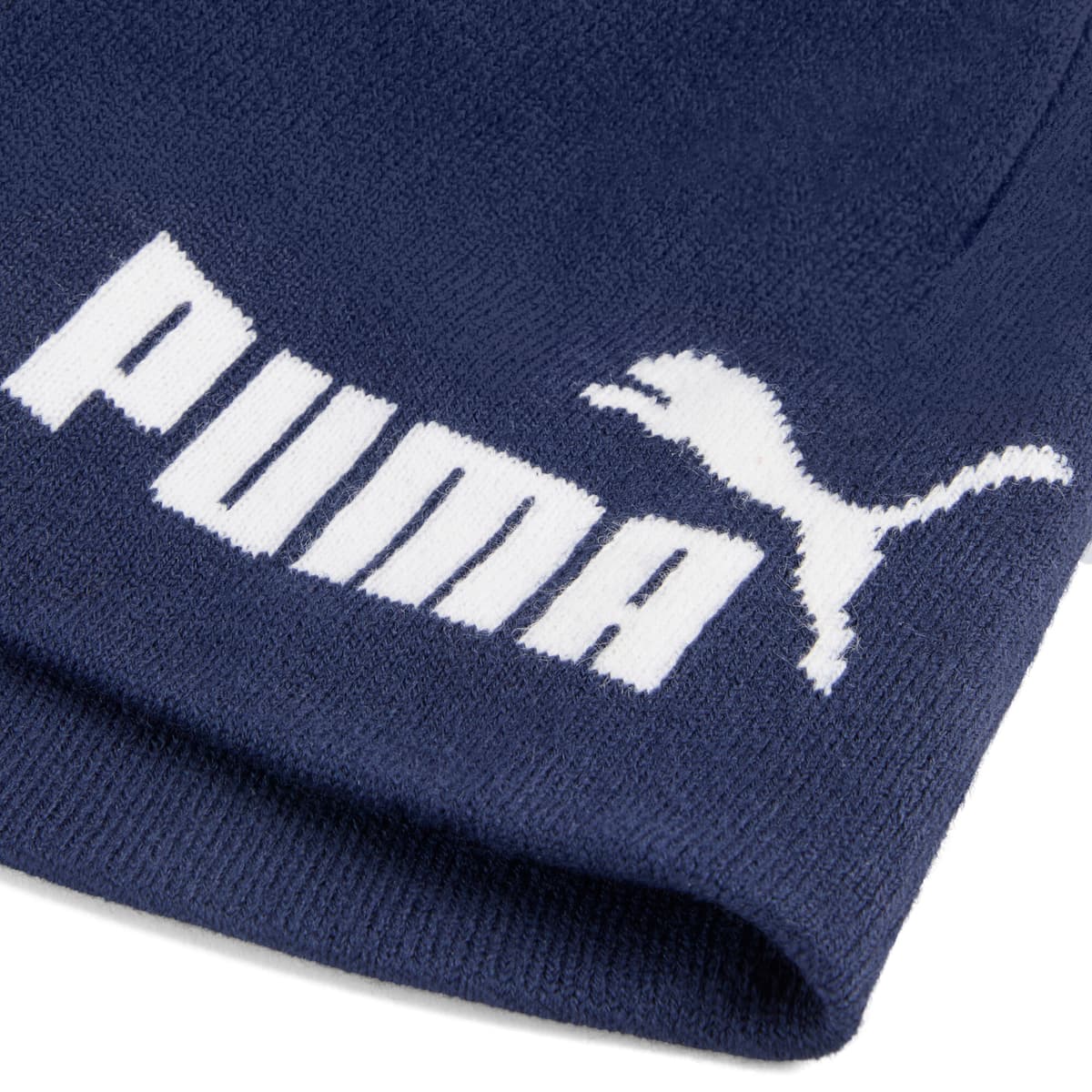 PUMA Essentials beani met middelhoge kroon zonder boord, Blauw/Wit thumbnail 2