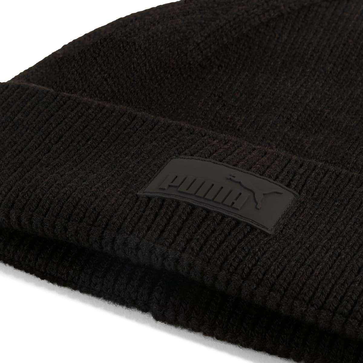 PUMA Essentials Elevated beanie met rubberen patch en lage kruin, Zwart thumbnail 2
