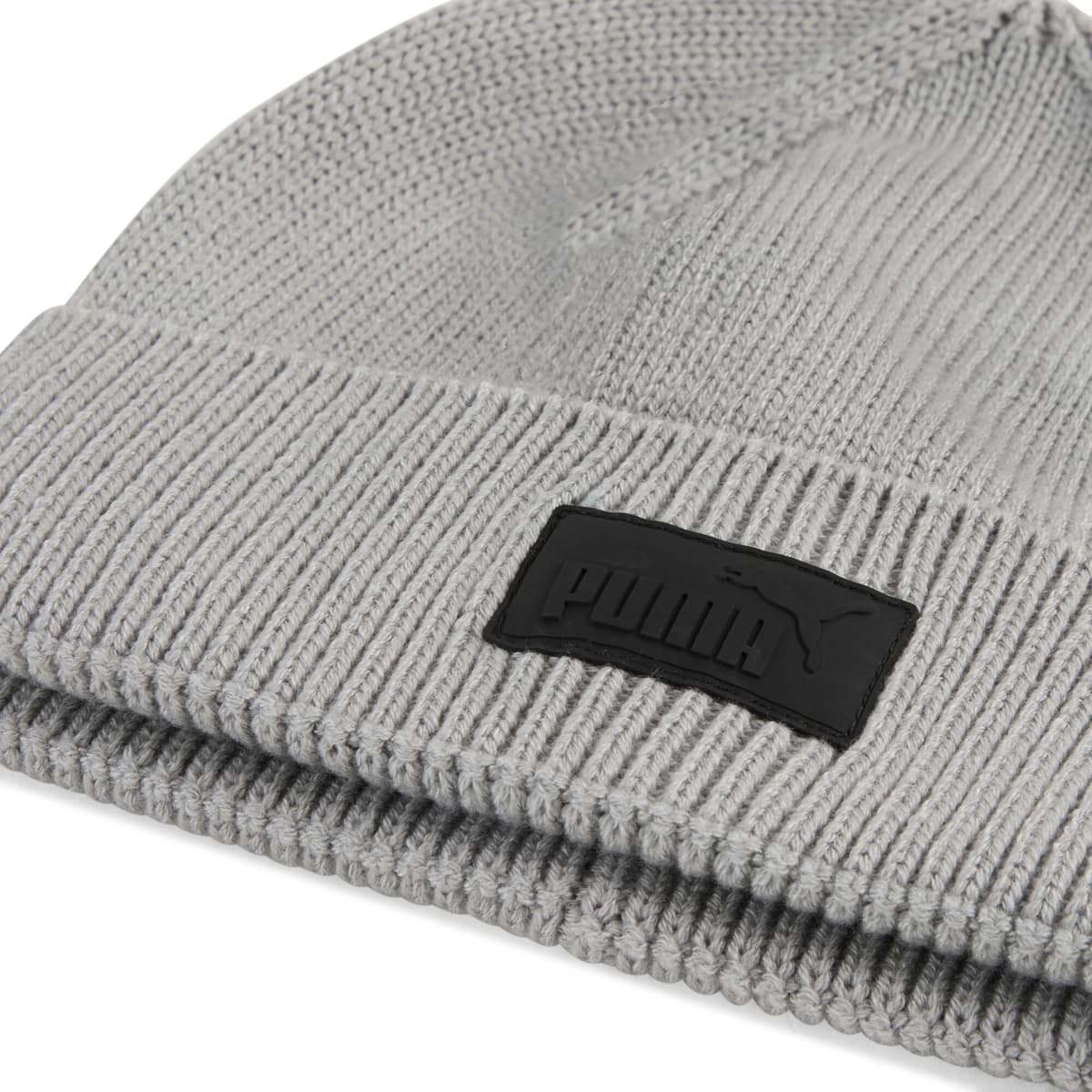 PUMA Essentials Elevated beanie met rubberen patch en lage kruin, Grijs thumbnail 2