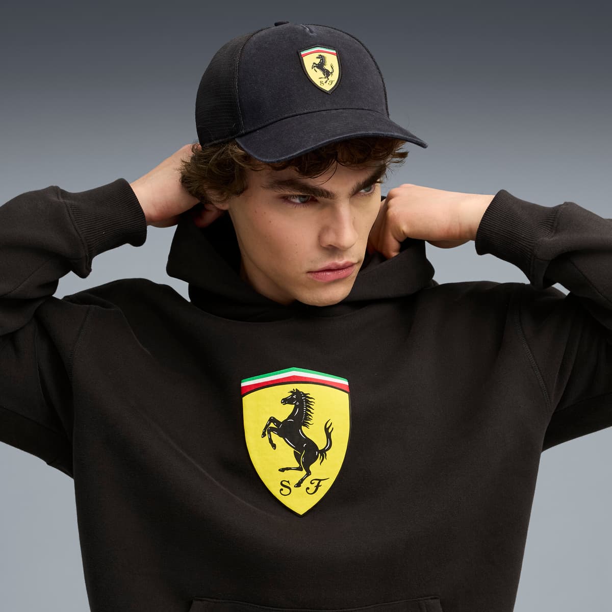 PUMA Scuderia Ferrari truckerpet, Zwart, Maat L thumbnail 4