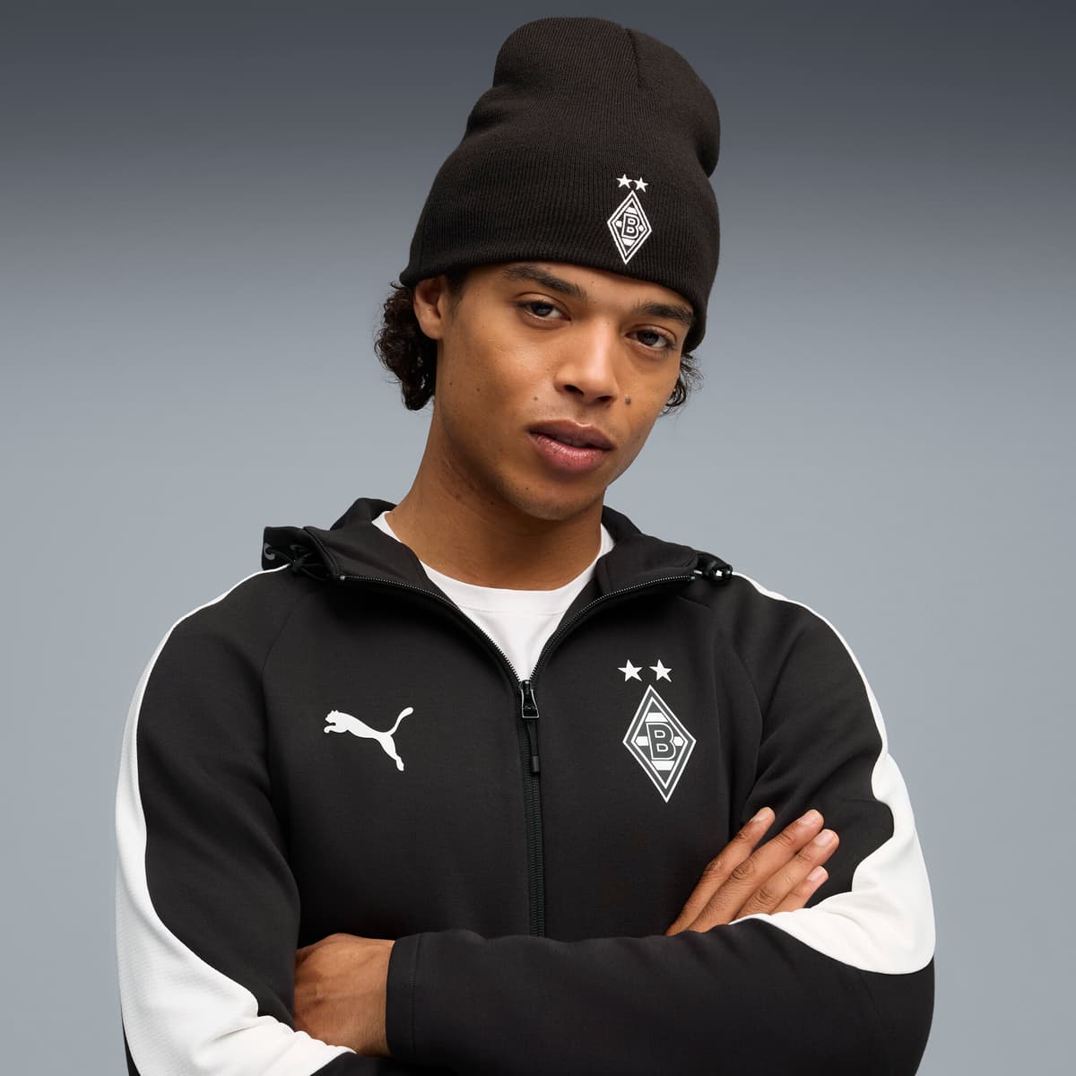 PUMA Borussia MÃ¶nchengladbach omkeerbare beanie uniseks, Zwart/Wit thumbnail 5