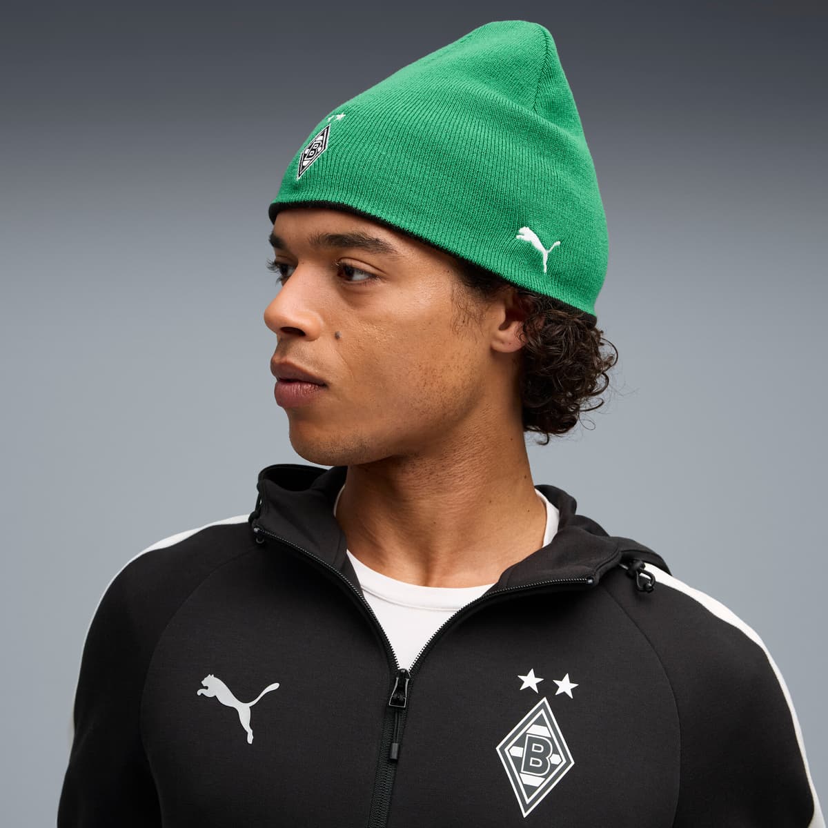 PUMA Borussia MÃ¶nchengladbach omkeerbare beanie uniseks, Zwart/Wit thumbnail 4