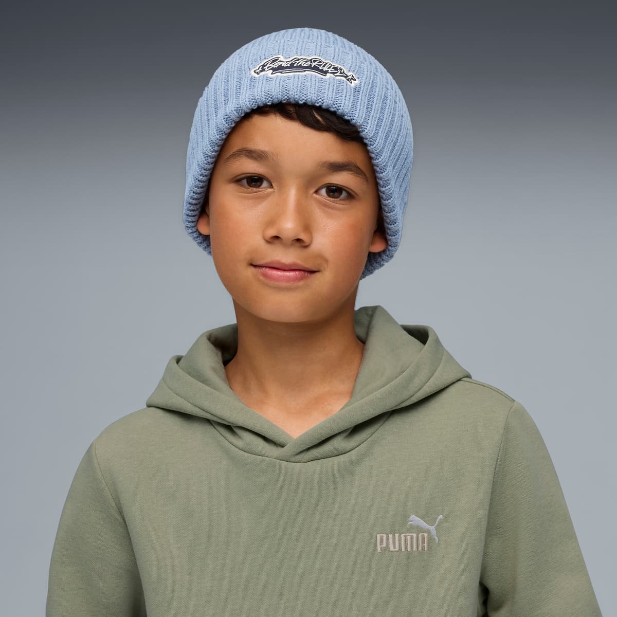 PUMA Comic beanie met middelhoge kroon, Blauw thumbnail 4