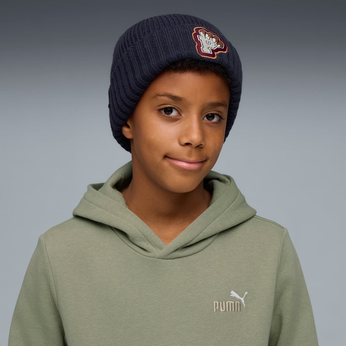 PUMA Comic beanie met middelhoge kroon, Blauw thumbnail 4