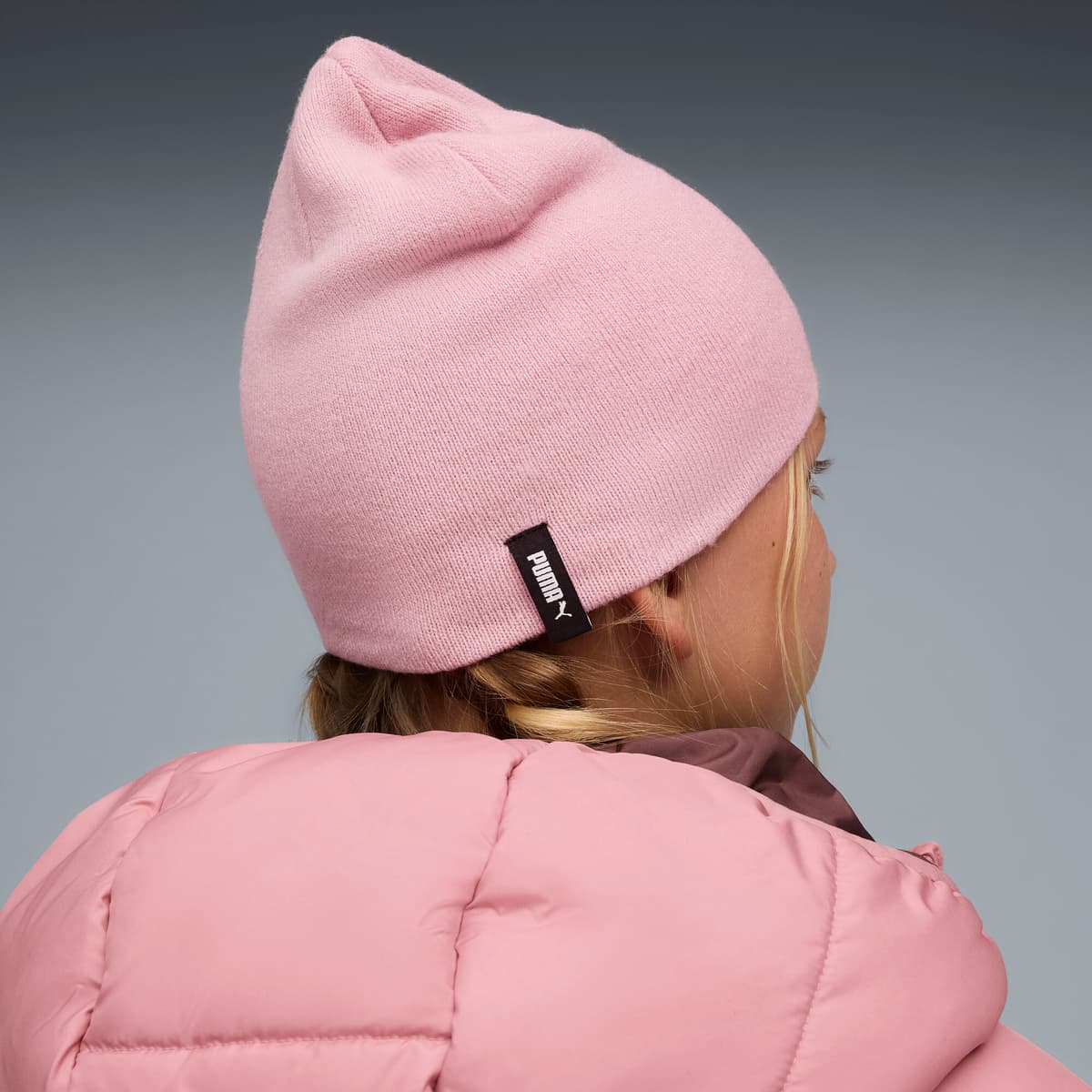 PUMA Essentials beanie met middelhoge kroon zonder boord, Roze thumbnail 4