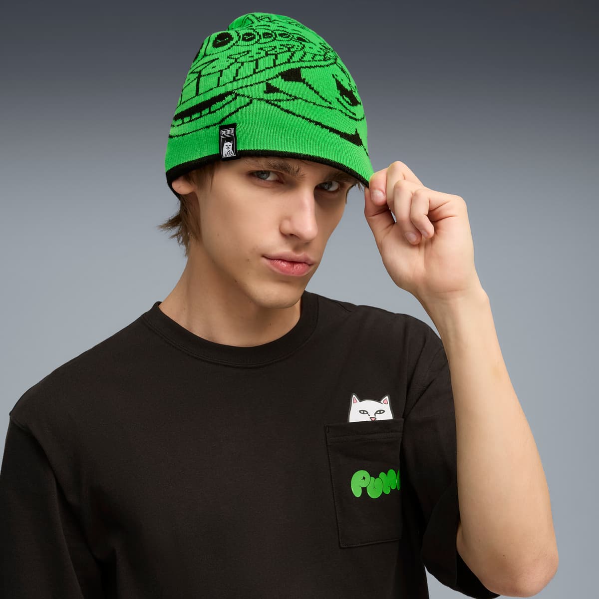 PUMA x RIPNDIP beanie, Groen/Zwart thumbnail 4