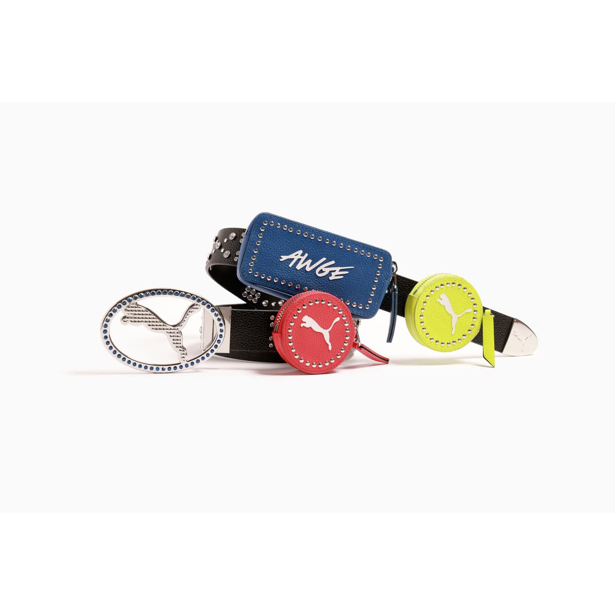 A$AP ROCKY x PUMA leren riem, Zwart, Maat S