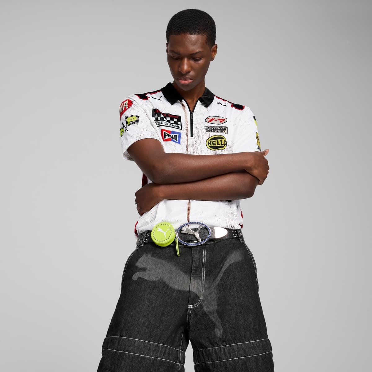 A$AP ROCKY x PUMA leren riem, Zwart, Maat L thumbnail 4