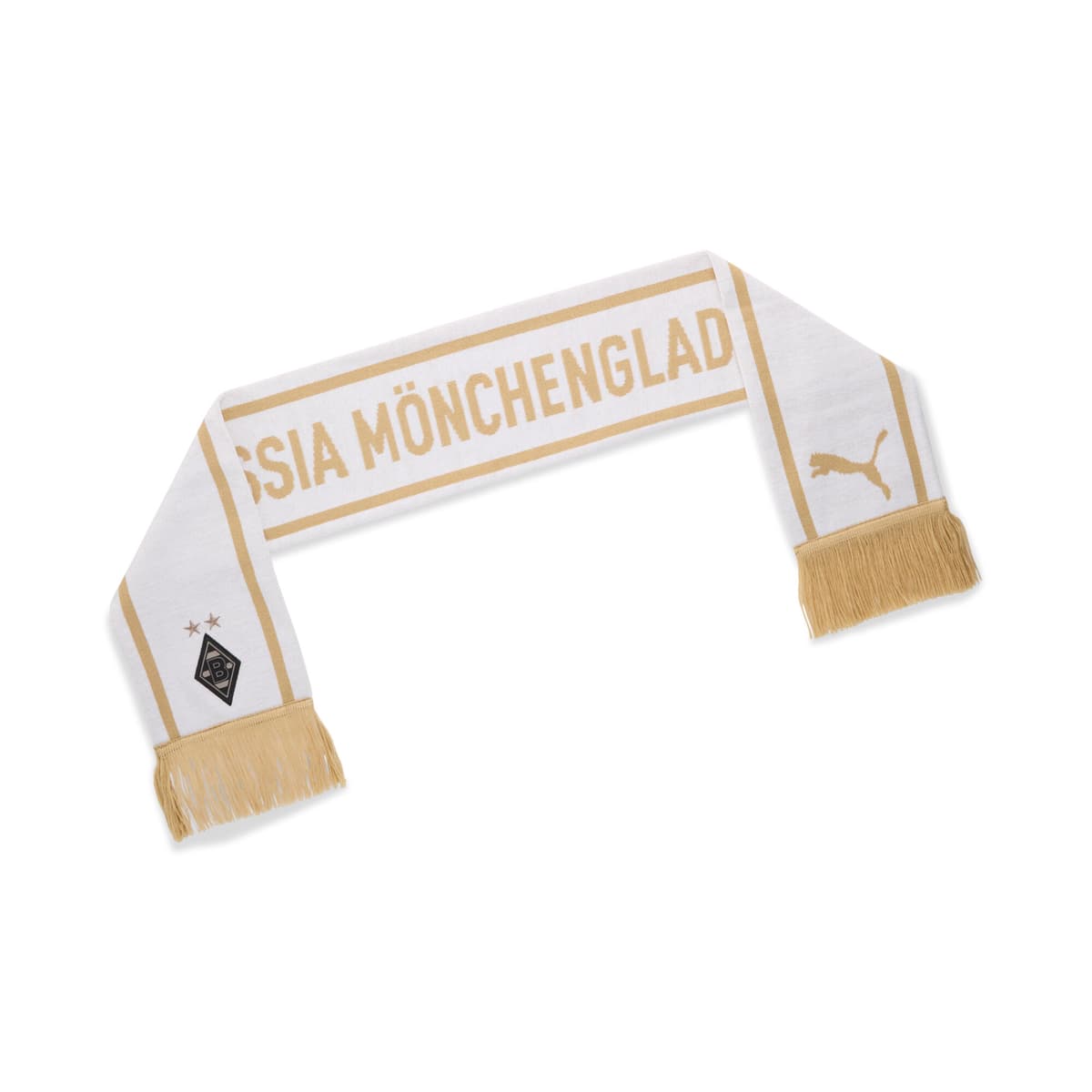 PUMA Borussia MÃ¶nchengladbach Essentials sjaal, Wit/Goud