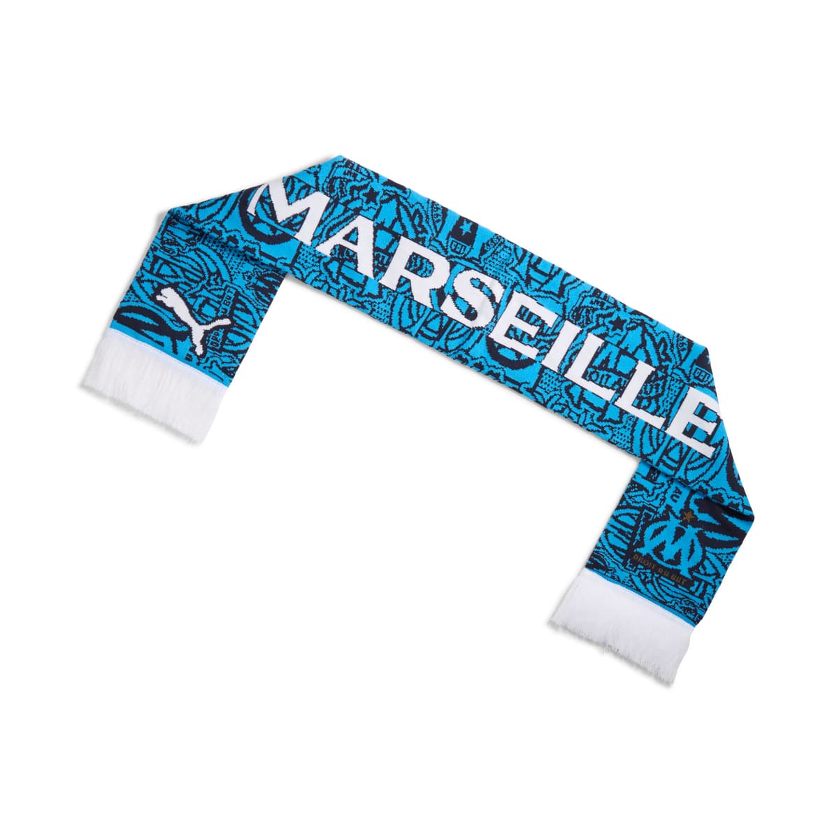PUMA Olympique de Marseille Essentials Scarf, Blauw/Wit thumbnail 2