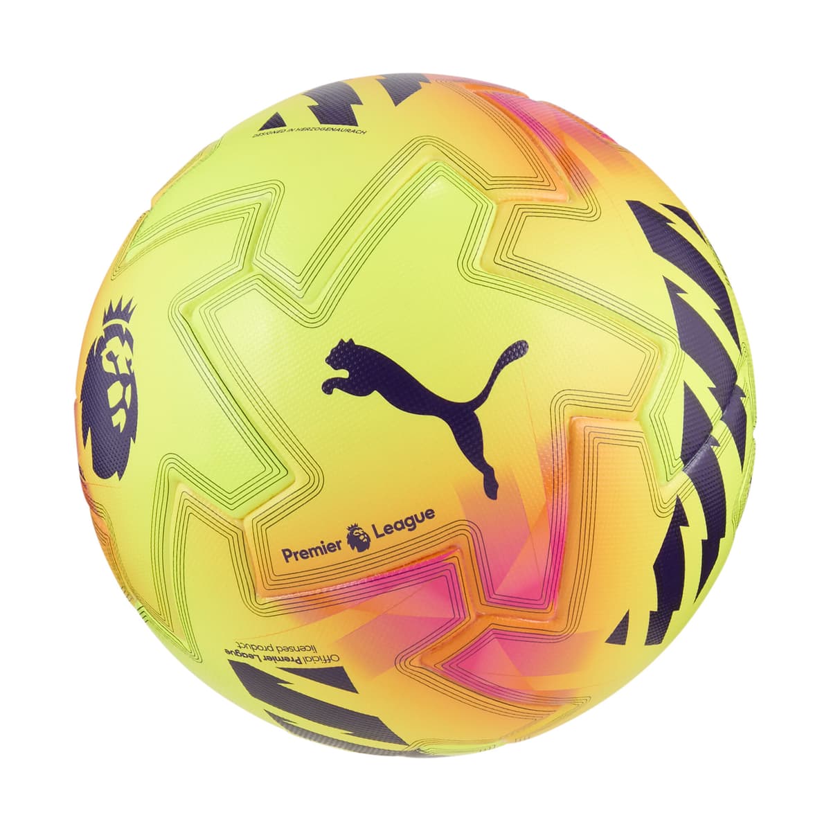 PUMA Orbita Pro Premier League Lights voetbal (FIFAÂ® Quality Pro), Geel/Meerkleurig, Maat 5