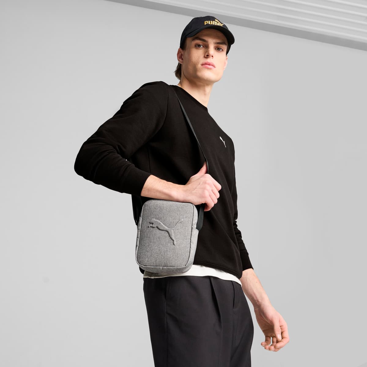 PUMA Buzz gemÃªleerde draagbare tas, Grijs thumbnail 4
