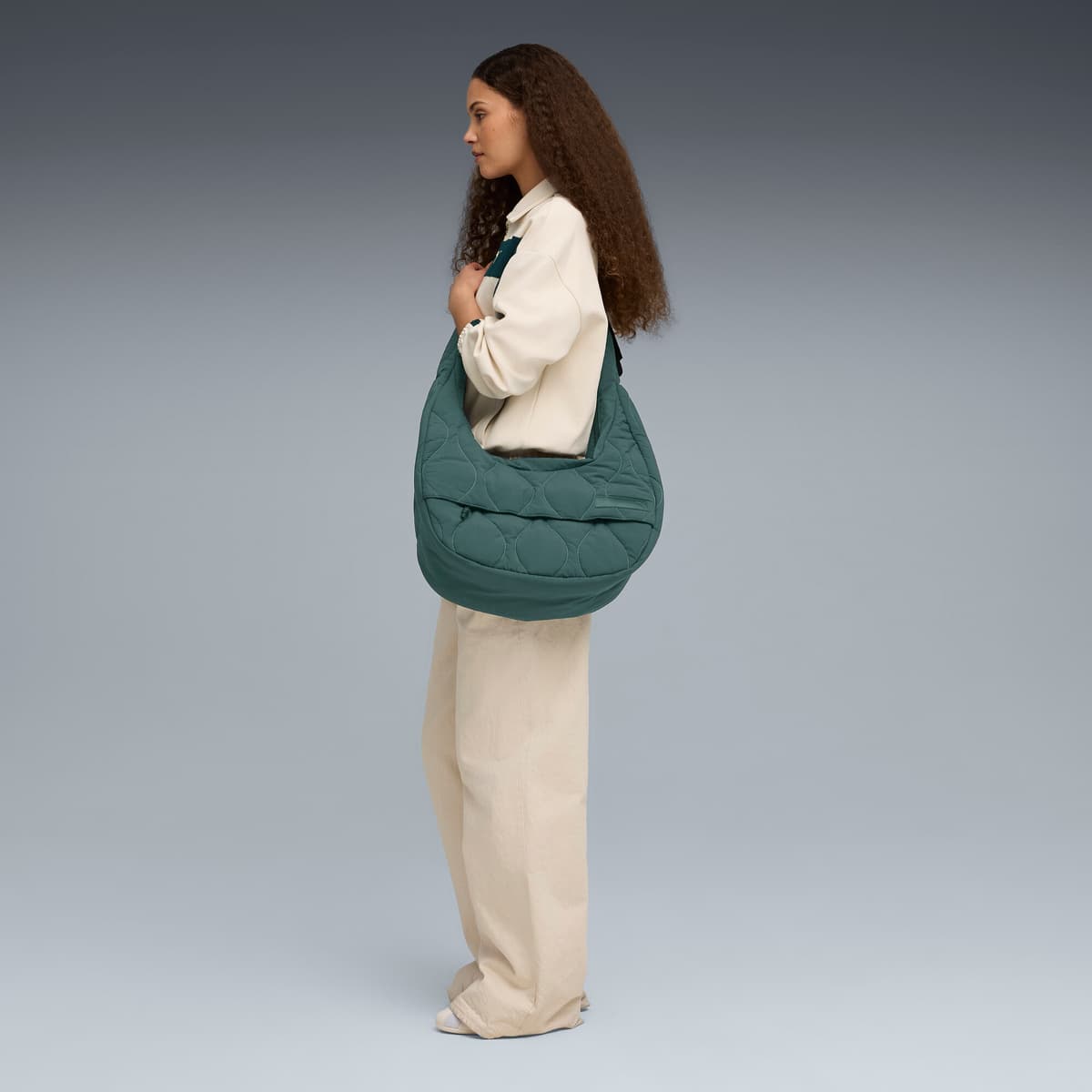 PUMA.BL grote Hobo-crossbodytas van 16,5 L, Groen thumbnail 4