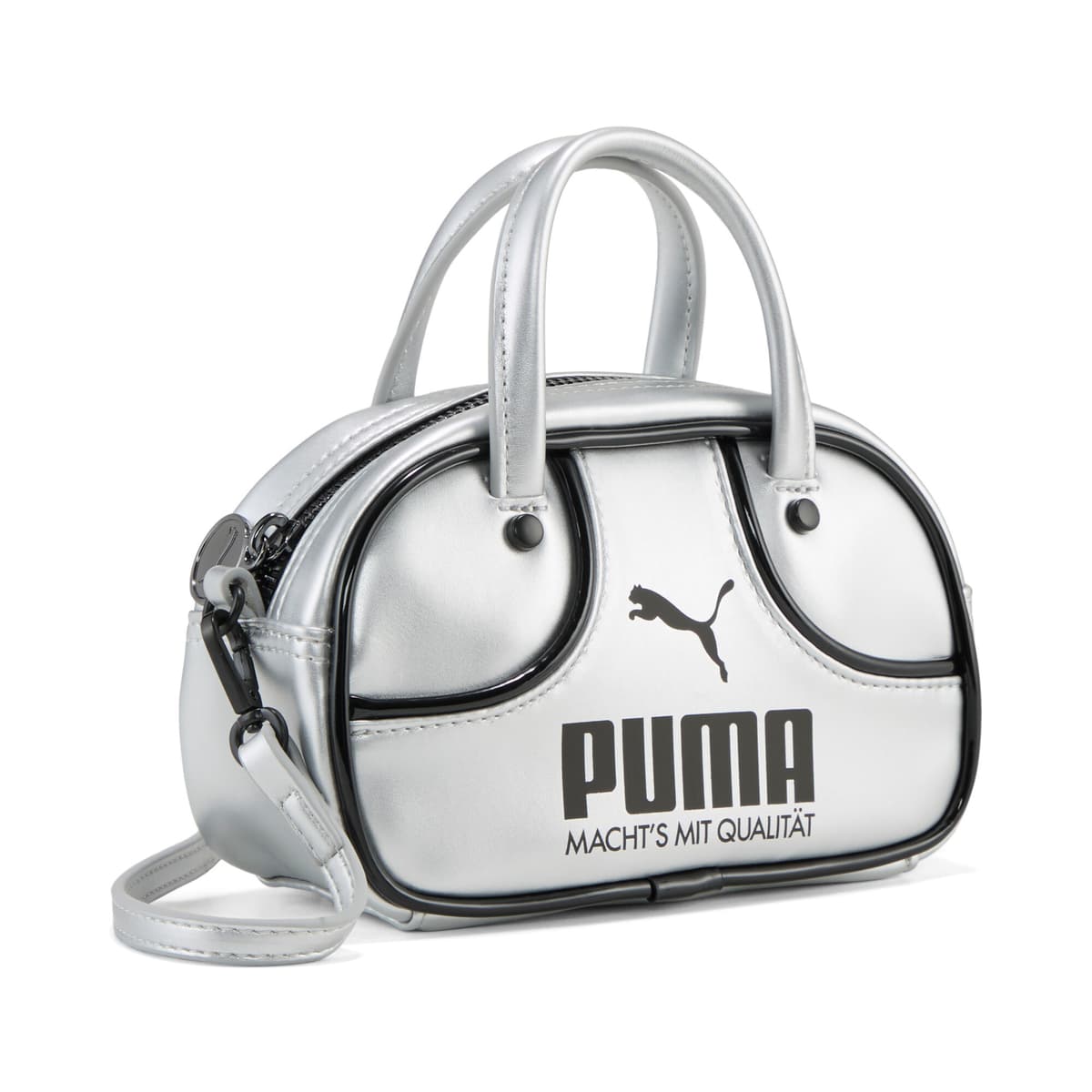 PUMA 1976 Metallic Micro sporttas van 2,5 liter, Zwart/Grijs