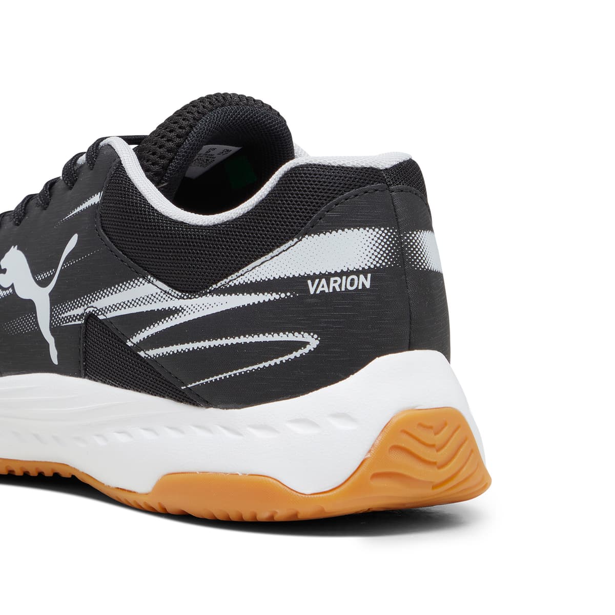 PUMA Varion II handbalschoenen, Zwart/Grijs/Geel, Maat 38,5 thumbnail 5