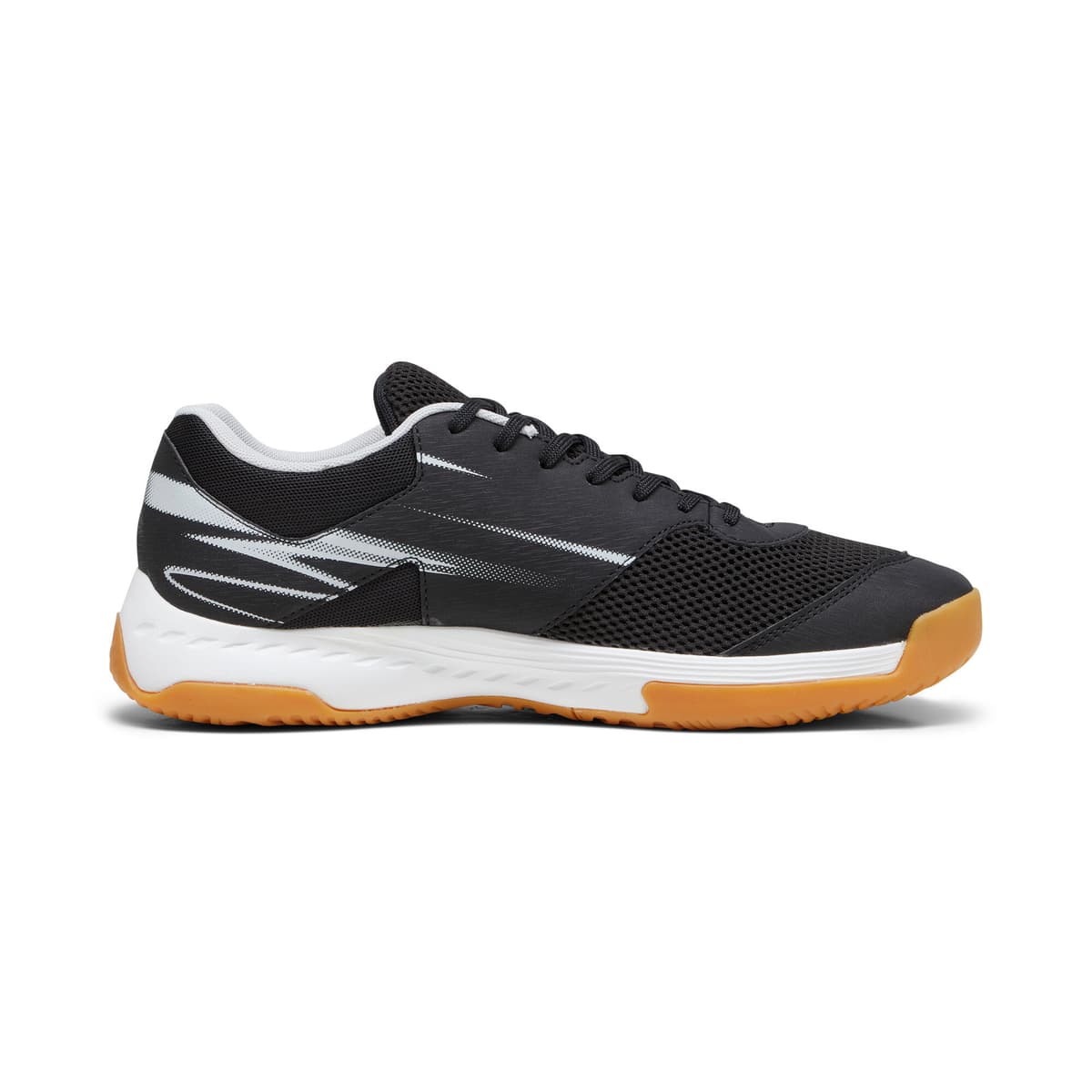 PUMA Varion II handbalschoenen, Zwart/Grijs/Geel, Maat 38,5 thumbnail 3
