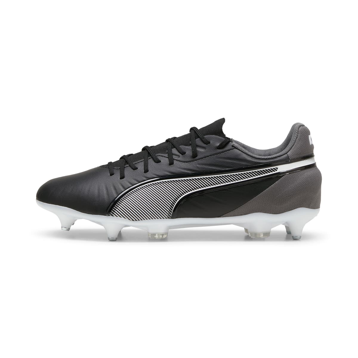 PUMA KING MATCH MxSG voetbalschoenen, Zwart/Grijs/Wit, Maat 40,5