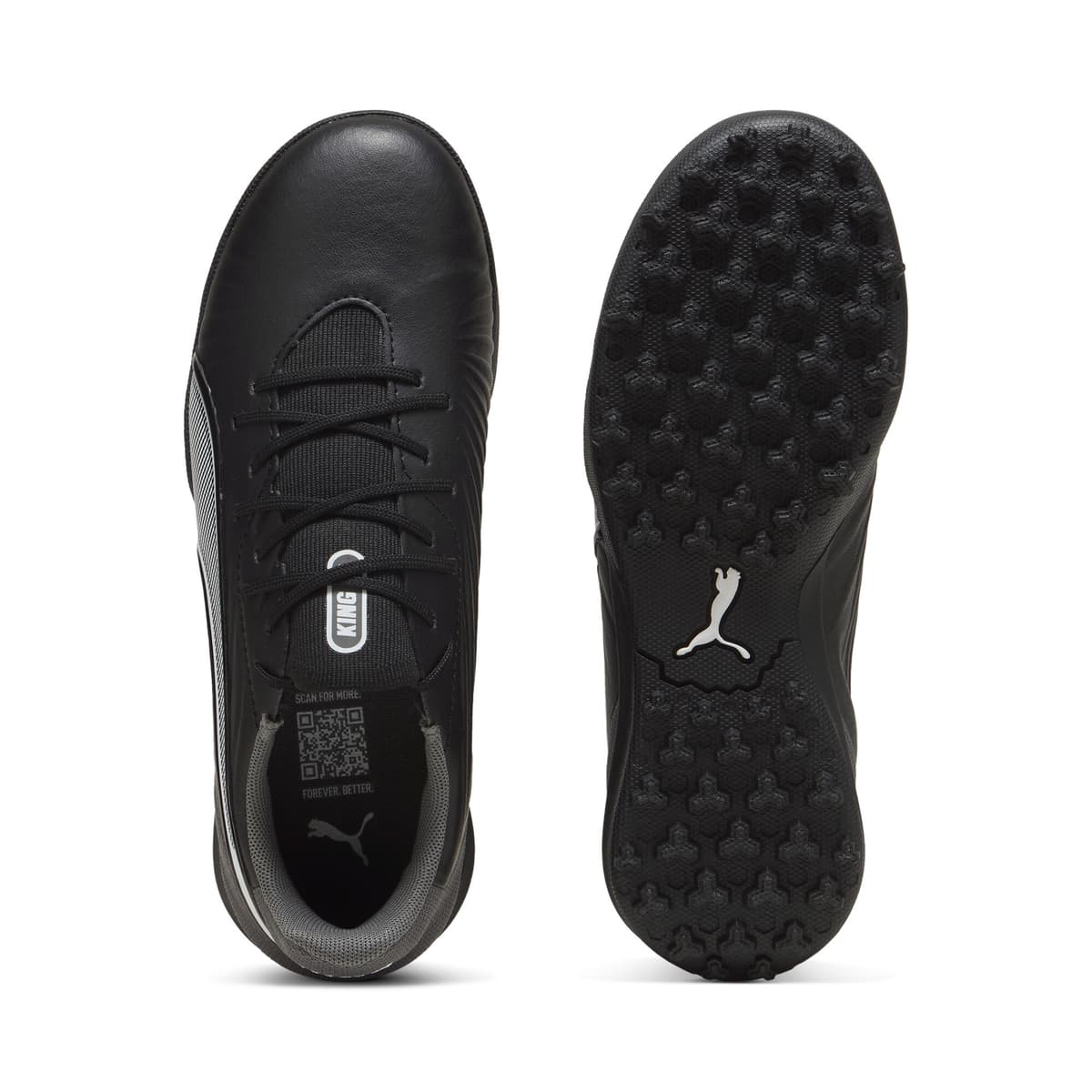 PUMA KING MATCH TT voetbalschoenen, Zwart/Grijs/Wit, Maat 29 thumbnail 4