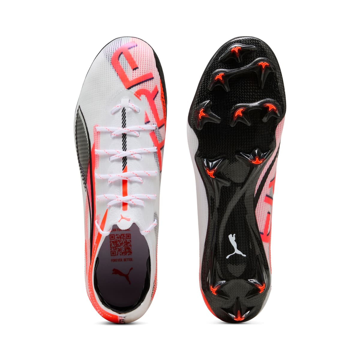 PUMA ULTRA 5 CARBON FG voetbalschoenen, Zwart/Rood/Wit, Maat 46 thumbnail 5