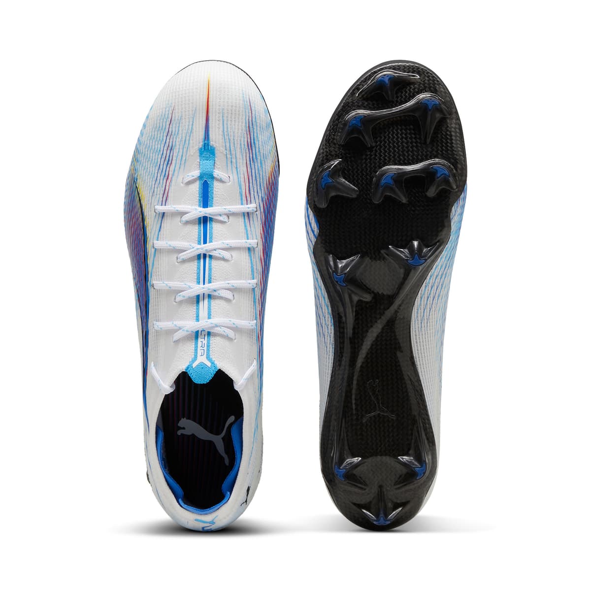 PUMA ULTRA 5 CARBON LAUNCH EDITION FG voetbalschoenen voor Dames, Blauw/Roze/Wit, Maat 38 thumbnail 4