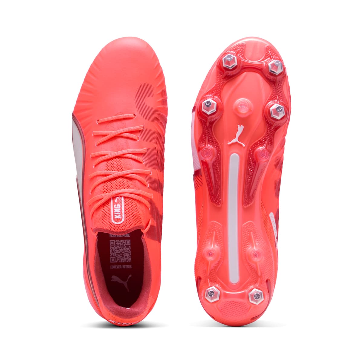 PUMA KING ULTIMATE MxSG voetbalschoenen, Rood/Wit, Maat 40 thumbnail 4