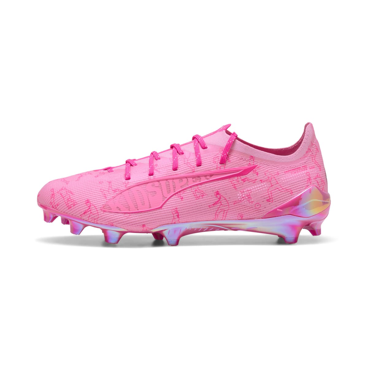 PUMA ULTRA 5 ULTIMATE x KIDSUPER FG voetbalschoenen, Roze, Maat 42,5