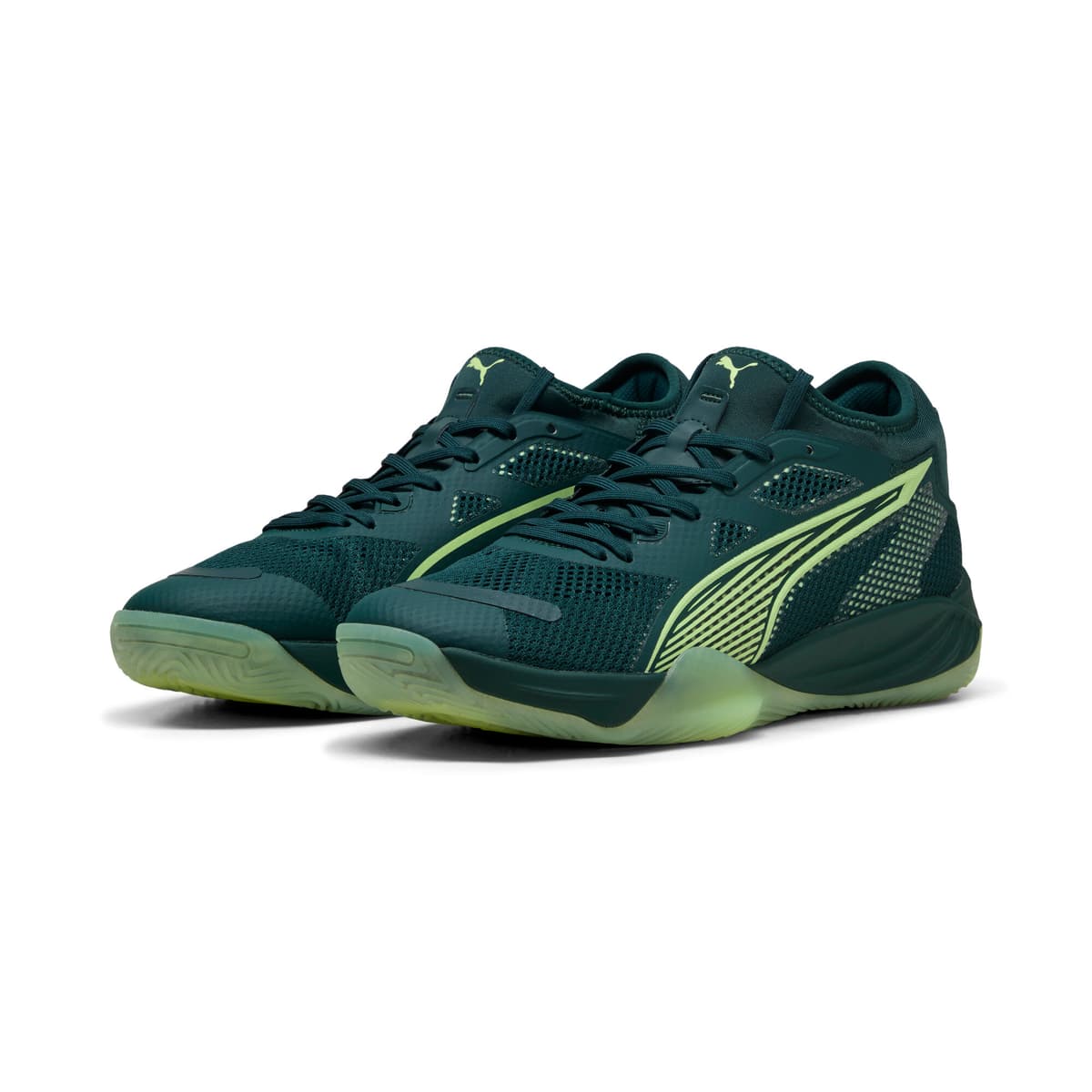 PUMA Eliminate NITROâ¢ SQD 4 handbalschoenen uniseks, Groen/Wit, Maat 44,5 thumbnail 8