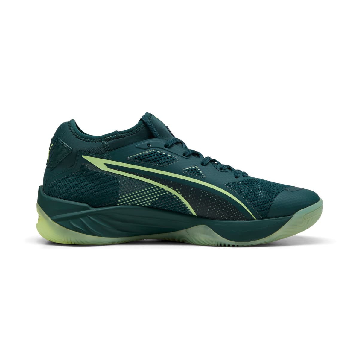 PUMA Eliminate NITROâ¢ SQD 4 handbalschoenen uniseks, Groen/Wit, Maat 44,5 thumbnail 5