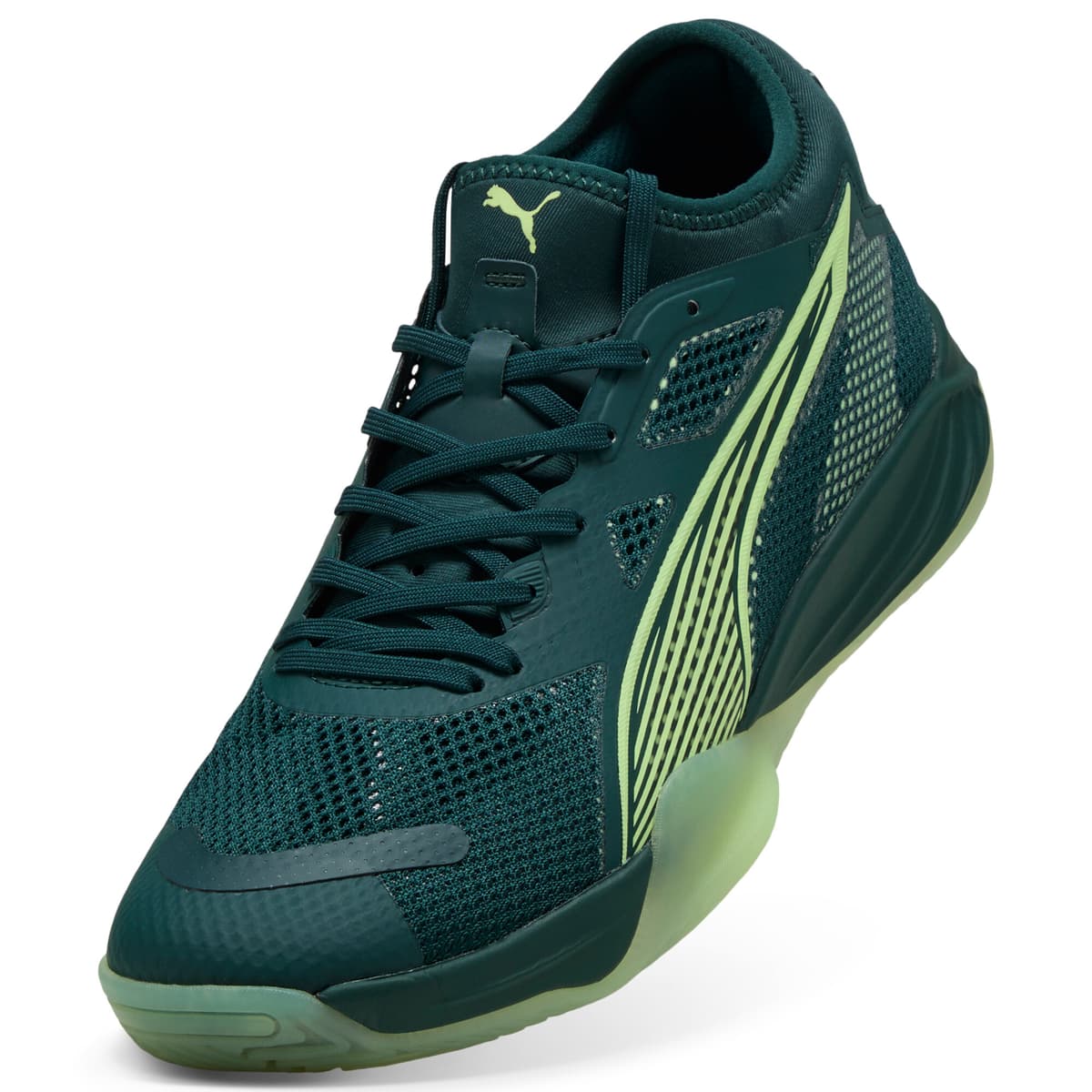 PUMA Eliminate NITROâ¢ SQD 4 handbalschoenen uniseks, Groen/Wit, Maat 44,5 thumbnail 4