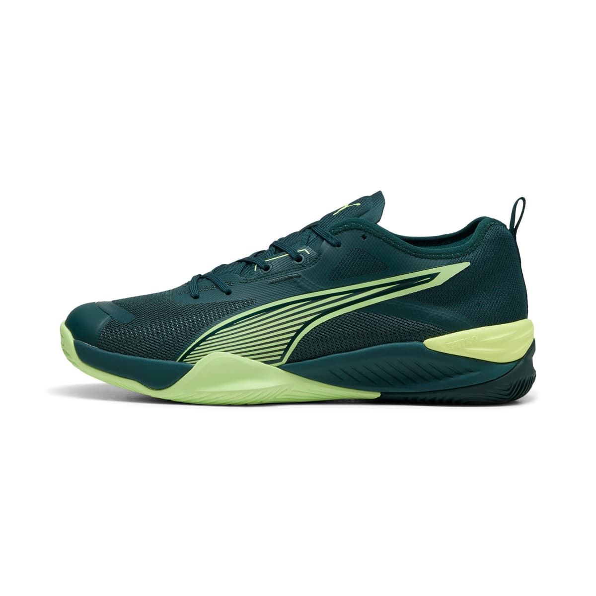 PUMA Eliminate NITROâ¢ SQD uniseks handbalschoenen, Groen, Maat 46