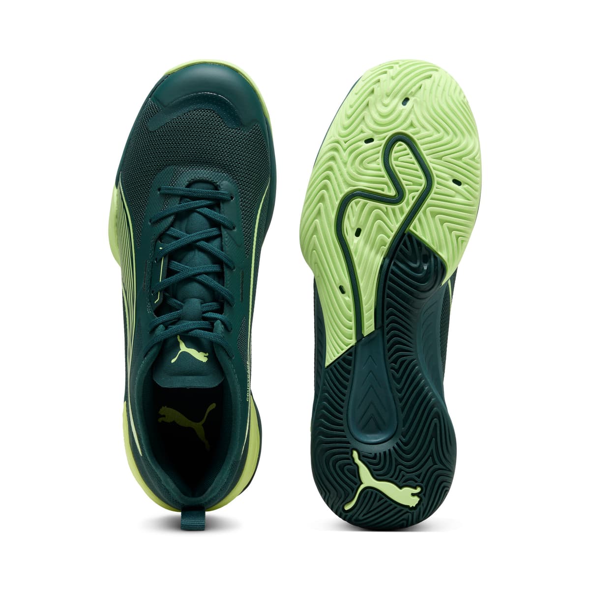 PUMA Eliminate NITROâ¢ SQD uniseks handbalschoenen, Groen, Maat 46 thumbnail 4