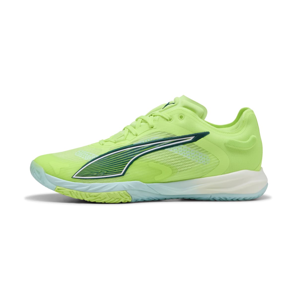 PUMA Accelerate NITROâ¢ SQD 4 uniseks handbalschoenen, Groen/Wit, Maat 37