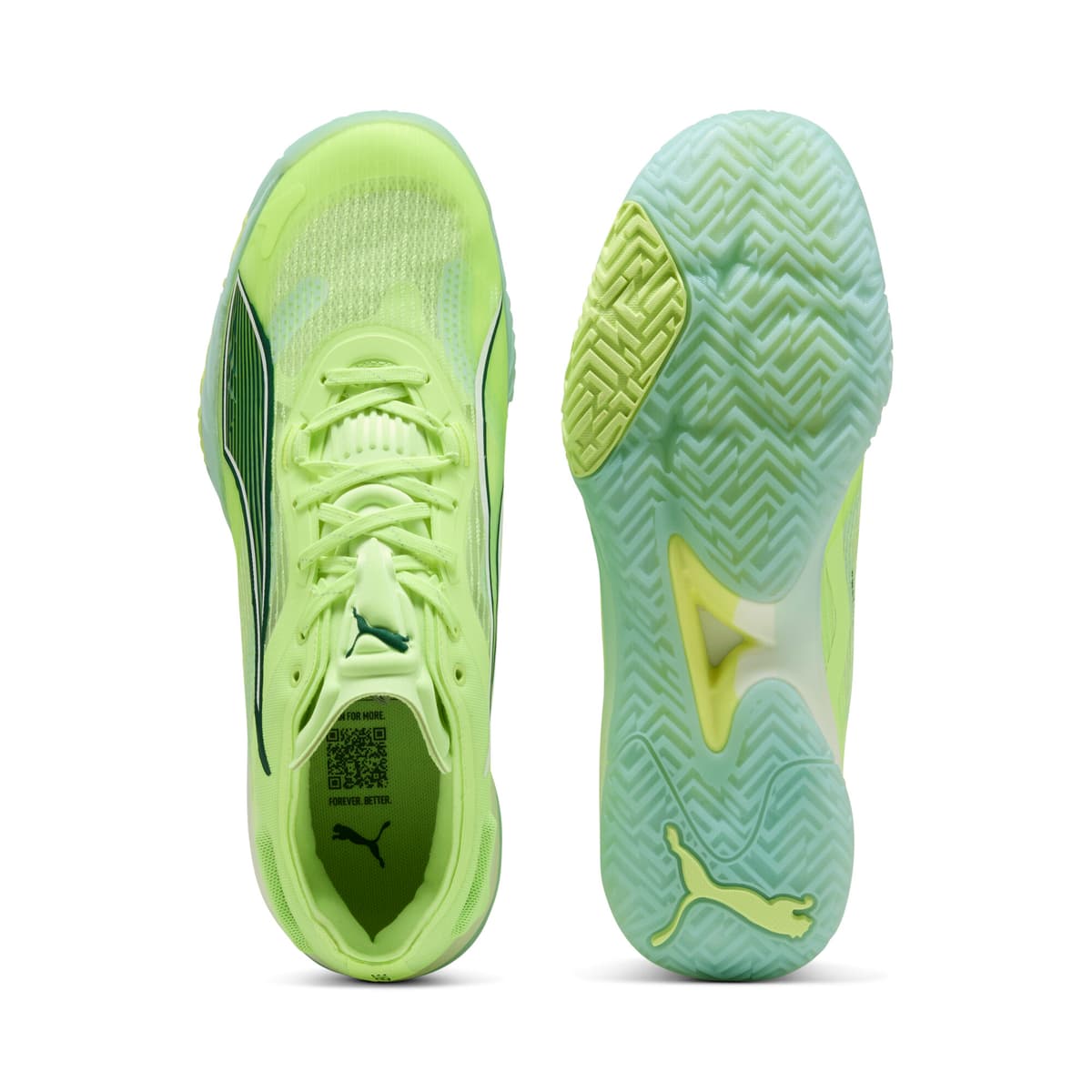 PUMA Accelerate NITROâ¢ SQD 4 uniseks handbalschoenen, Groen/Wit, Maat 37 thumbnail 4