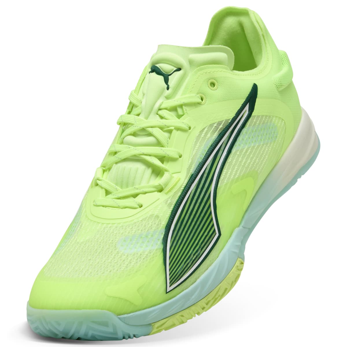 PUMA Accelerate NITROâ¢ SQD 4 uniseks handbalschoenen, Groen/Wit, Maat 37 thumbnail 2