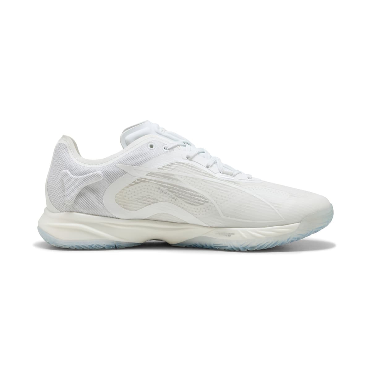 PUMA Accelerate NITROâ¢ SQD 4 uniseks handbalschoenen, Wit/Zilver, Maat 38,5 thumbnail 3