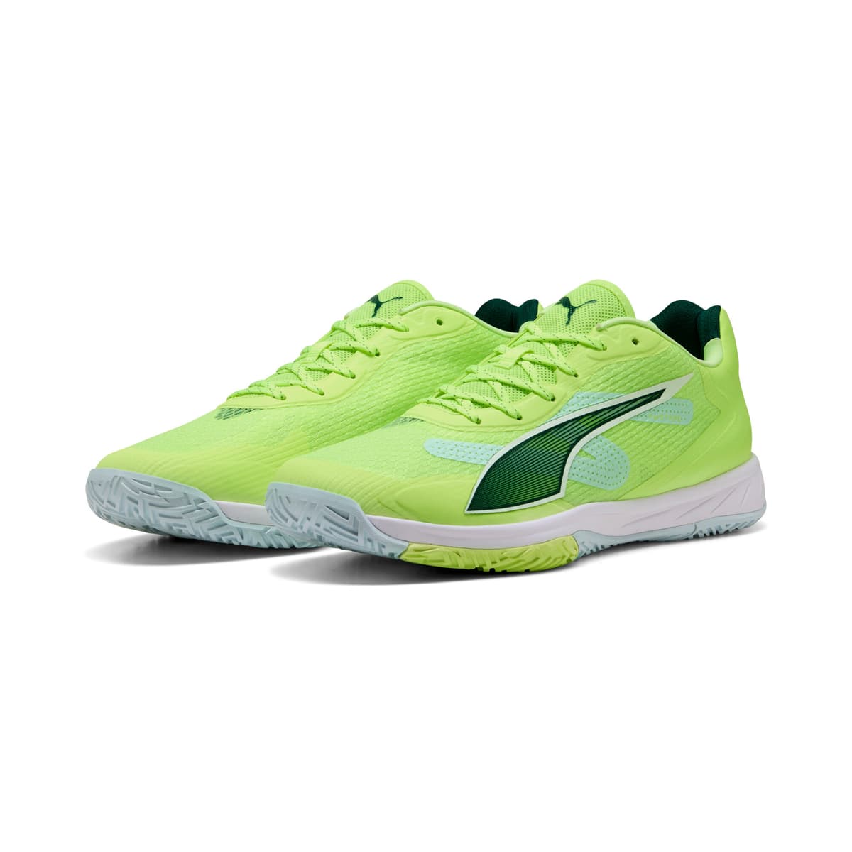 PUMA Accelerate Turbo 4 uniseks handbalschoenen, Groen/Wit, Maat 45 thumbnail 6