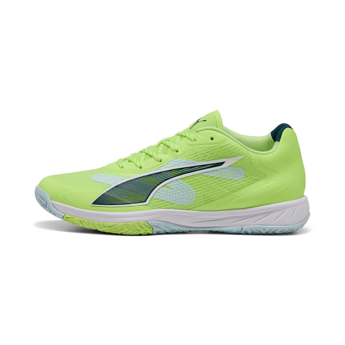 PUMA Accelerate Turbo 4 uniseks handbalschoenen, Groen/Wit, Maat 45