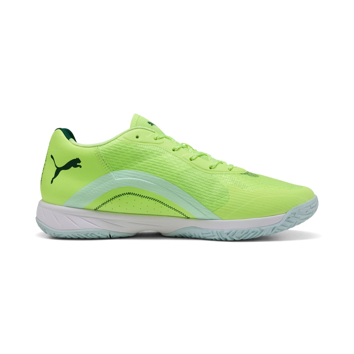 PUMA Accelerate Turbo 4 uniseks handbalschoenen, Groen/Wit, Maat 45 thumbnail 3
