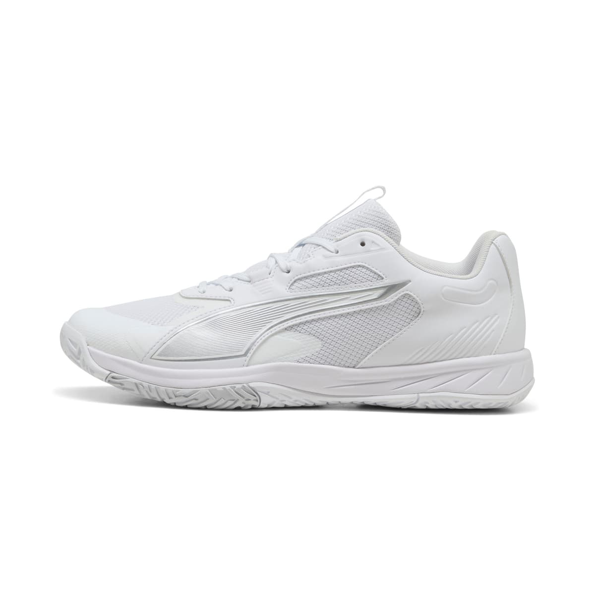 PUMA Accelerate Pro 4 uniseks handbalschoenen, Wit/Zilver, Maat 46