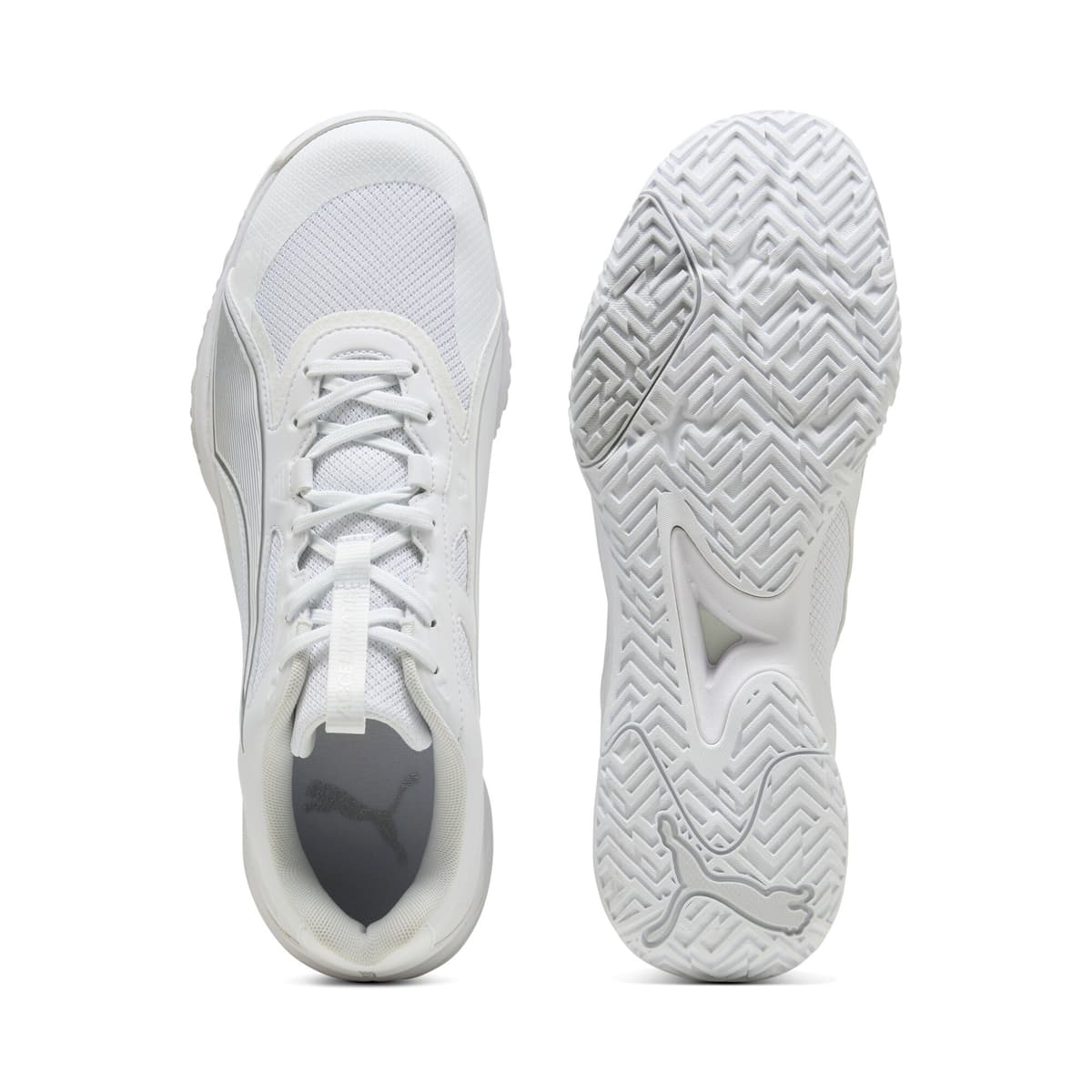 PUMA Accelerate Pro 4 uniseks handbalschoenen, Wit/Zilver, Maat 46 thumbnail 4