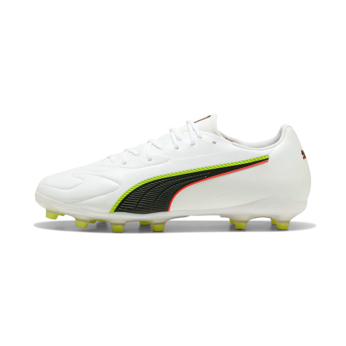 PUMA KING 20 MATCH FG/AG uniseks voetbalschoenen, Rood/Geel/Wit, Maat 45
