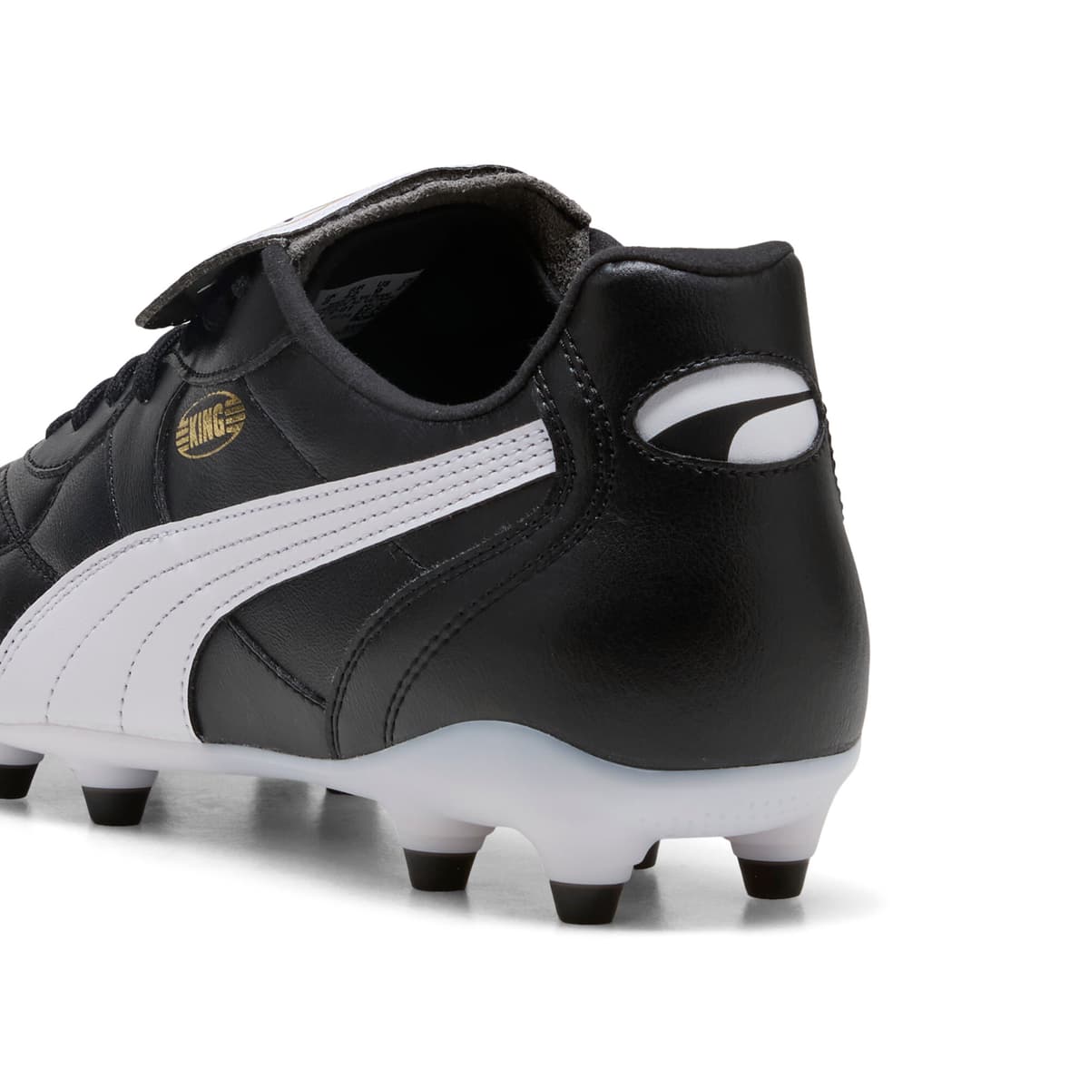 PUMA KING TOP FG/AG voetbalschoenen uniseks, Zwart/Wit/Goud, Maat 42,5 thumbnail 5