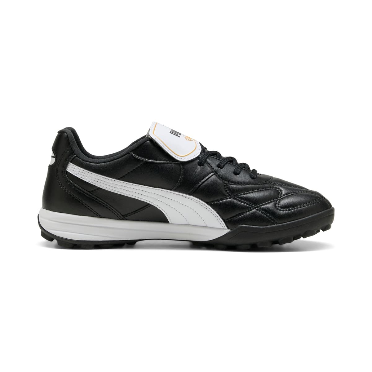 PUMA KING TOP TT voetbalschoenen uniseks, Zwart/Wit/Goud, Maat 46 thumbnail 3