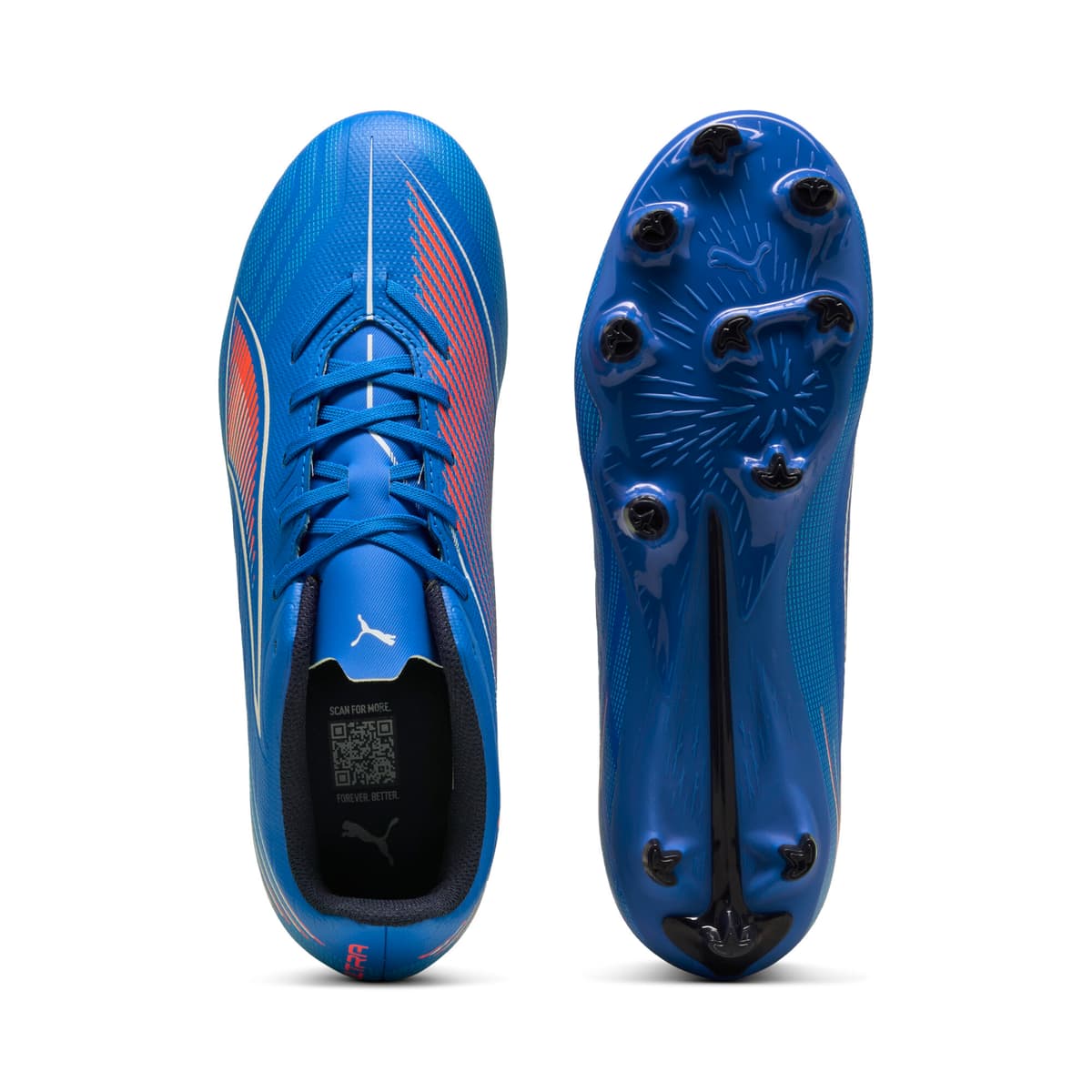 PUMA ULTRA 6 PLAY FG/AG voetbalschoenen voor Dames, Blauw/Rood/Wit, Maat 40 thumbnail 4