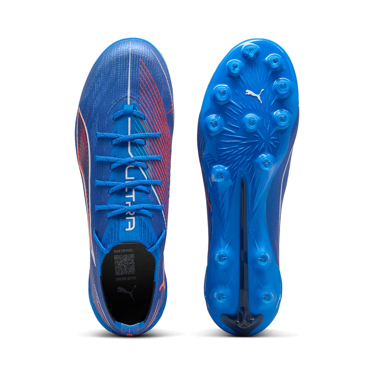 PUMA ULTRA 6 ULTIMATE AG uniseks voetbalschoenen, Blauw/Rood/Wit, Maat 44 thumbnail 4