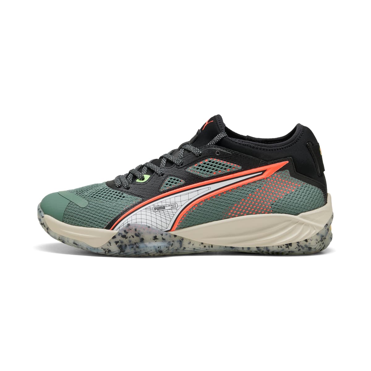 PUMA Eliminate NITROâ¢ SQD 4 handbalschoenen uniseks, Zwart/Rood, Maat 43