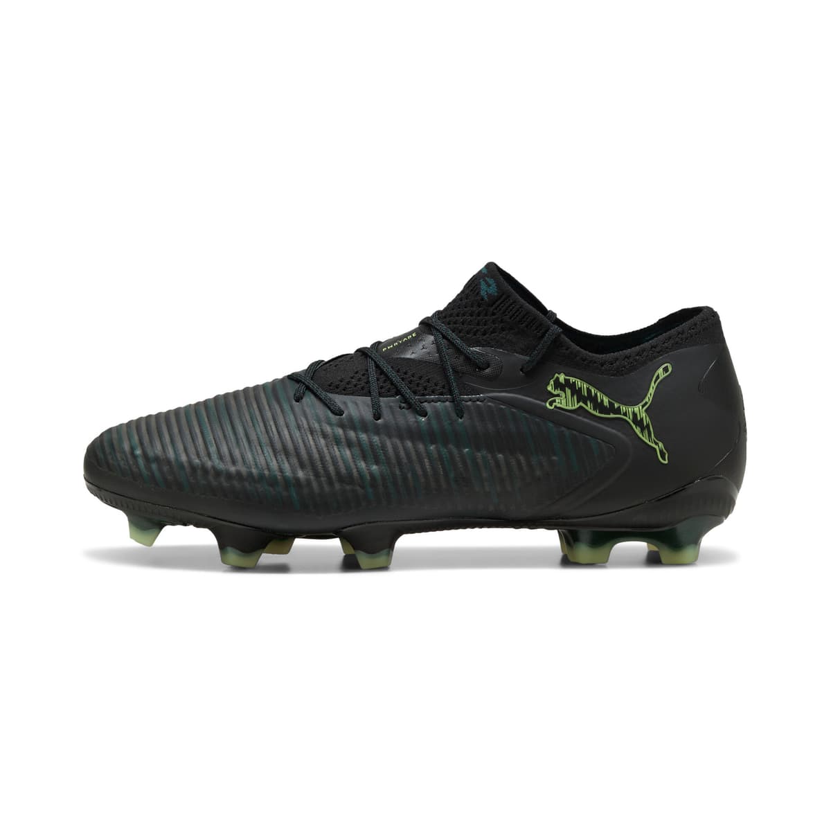 PUMA FUTURE 8 ULTIMATE FG lage uniseks voetbalschoenen, Groen/Zwart, Maat 42,5