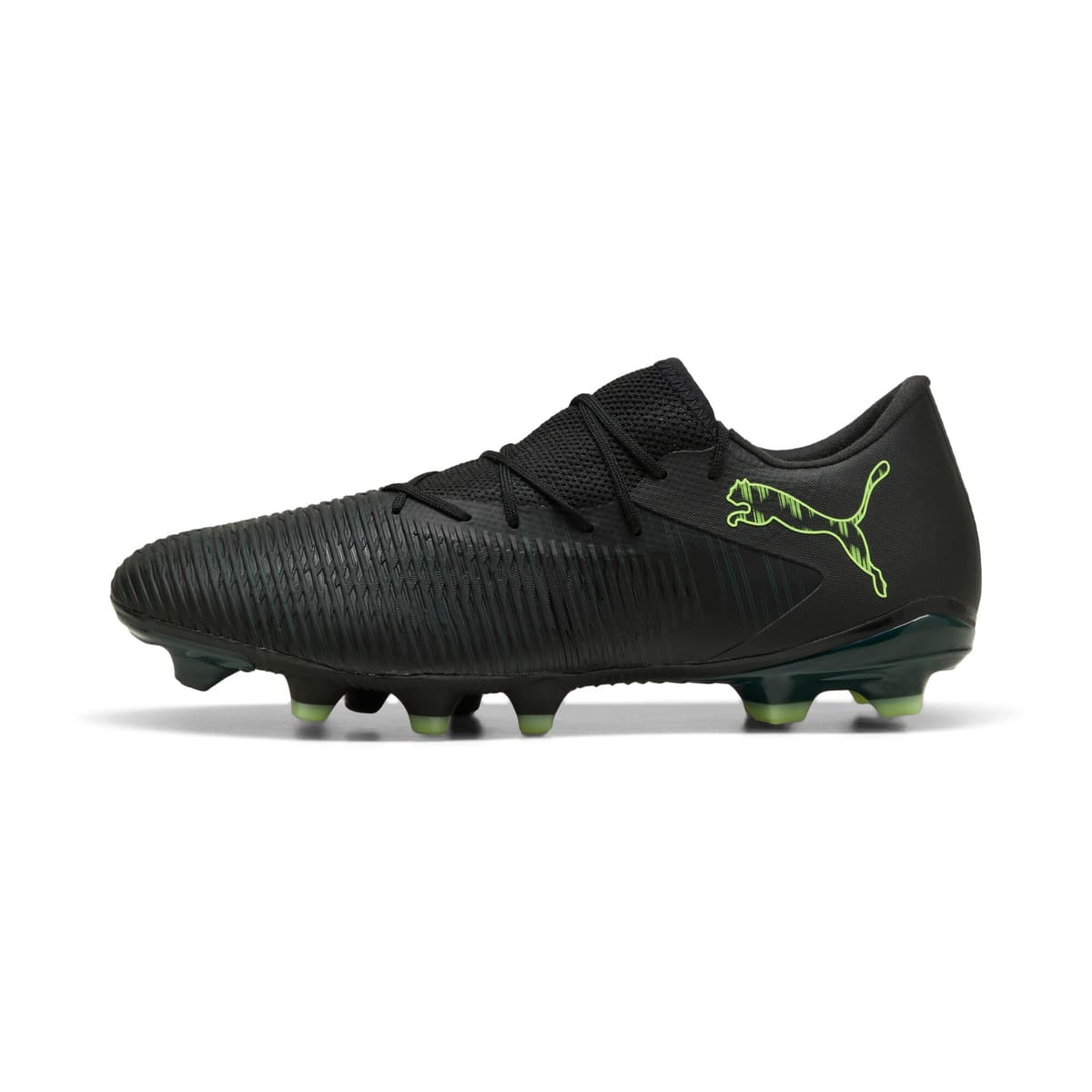 PUMA FUTURE 8 MATCH FG/AG lage uniseks voetbalschoenen, Groen/Zwart, Maat 44,5