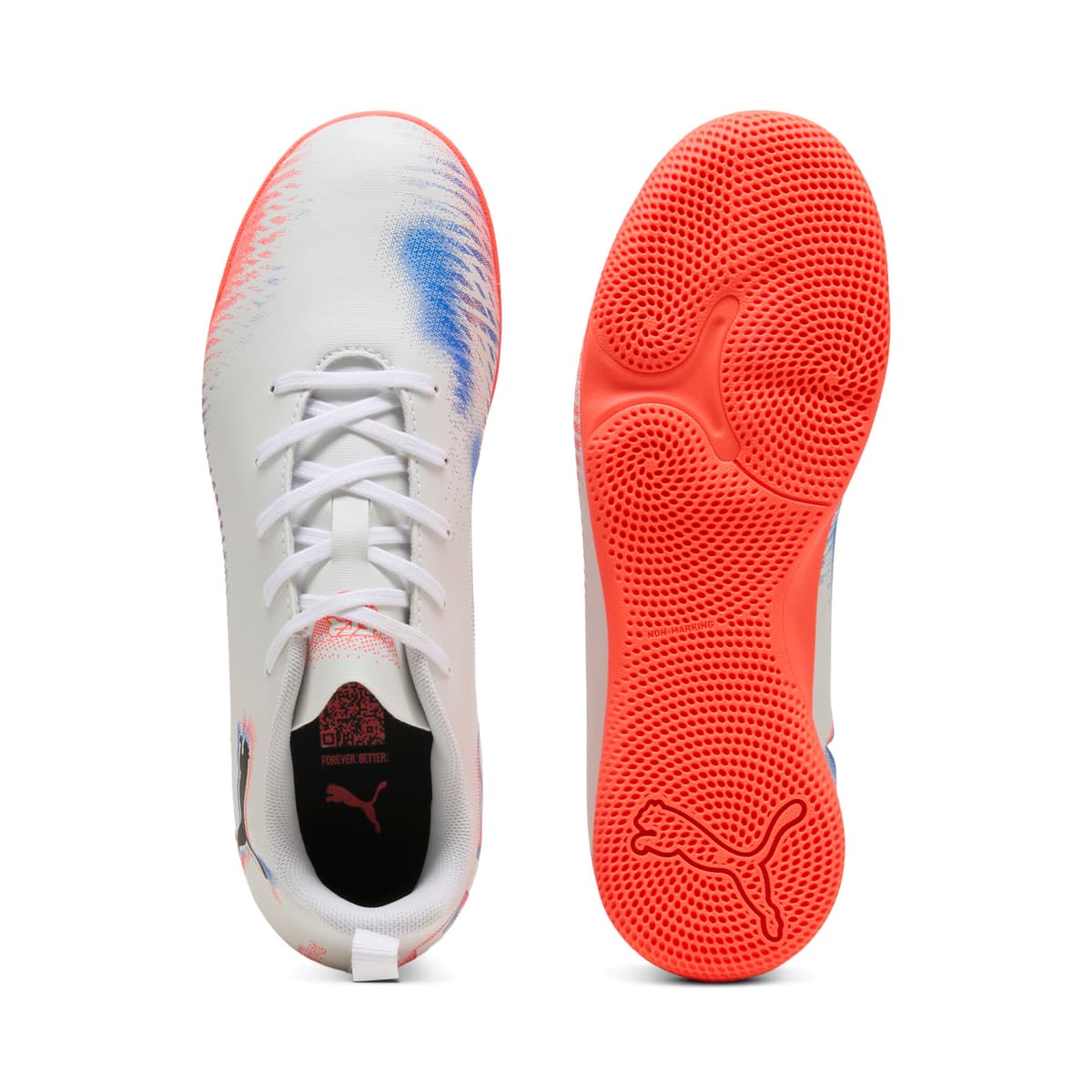 PUMA FUTURE 8 PLAY futsalschoenen, Zwart/Rood/Wit, Maat 37,5 thumbnail 4