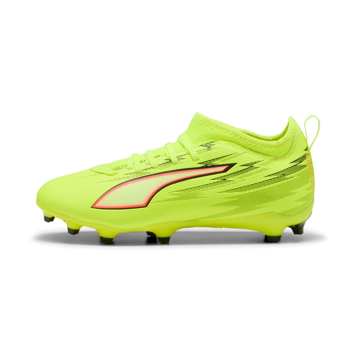 PUMA ULTRA 6 MATCH FG/AG voetbalschoenen, Zwart/Rood/Geel, Maat 38,5